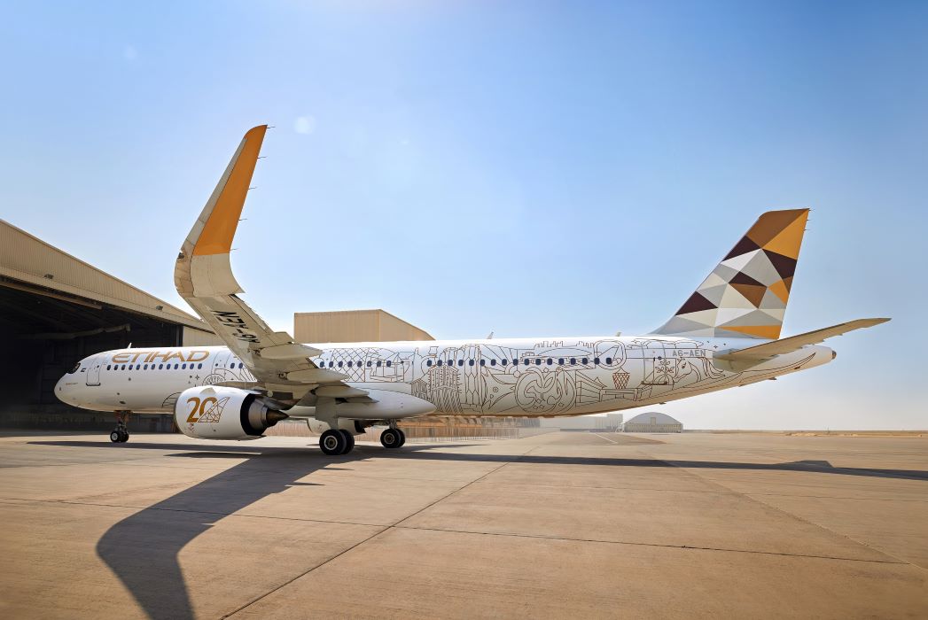 Etihad introduces special 20th anniversary aircraft livery.